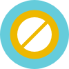 Allergy symbol highlighted in blue and yellow